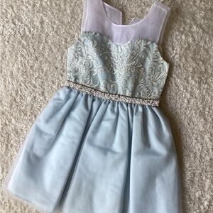 Rare Editions Blue Green Sundress Scoop Neck Sleeveless